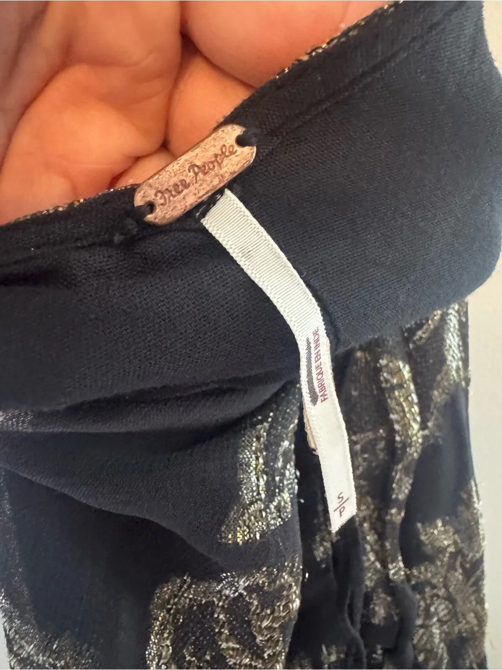 Free People Metallic Holding On Convertible Maxi Dress Small black